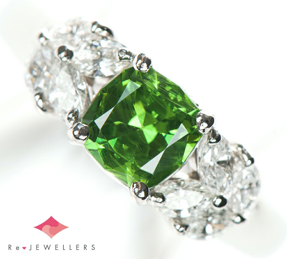 デマントイドガーネット0.79ct ダイヤモンド 計0.44ct プラチナ900 11