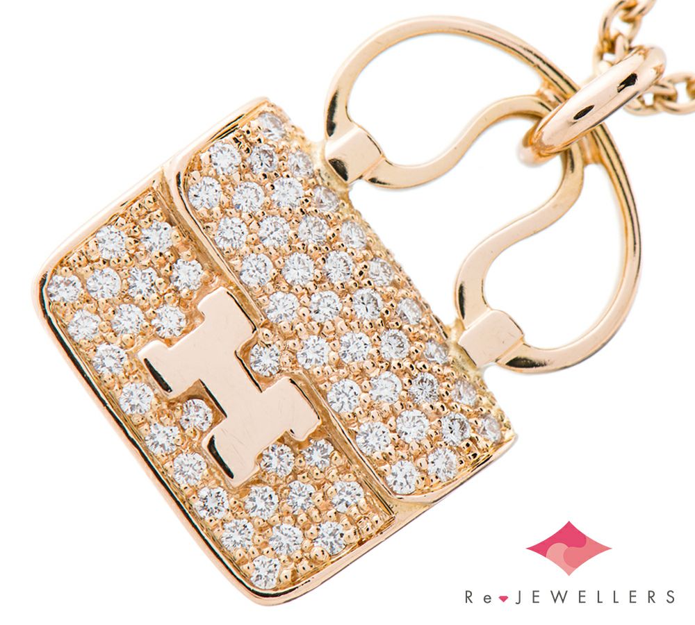エルメス アミュレット コンスタンス ダイヤモンド計0.29ct 18金ピンク