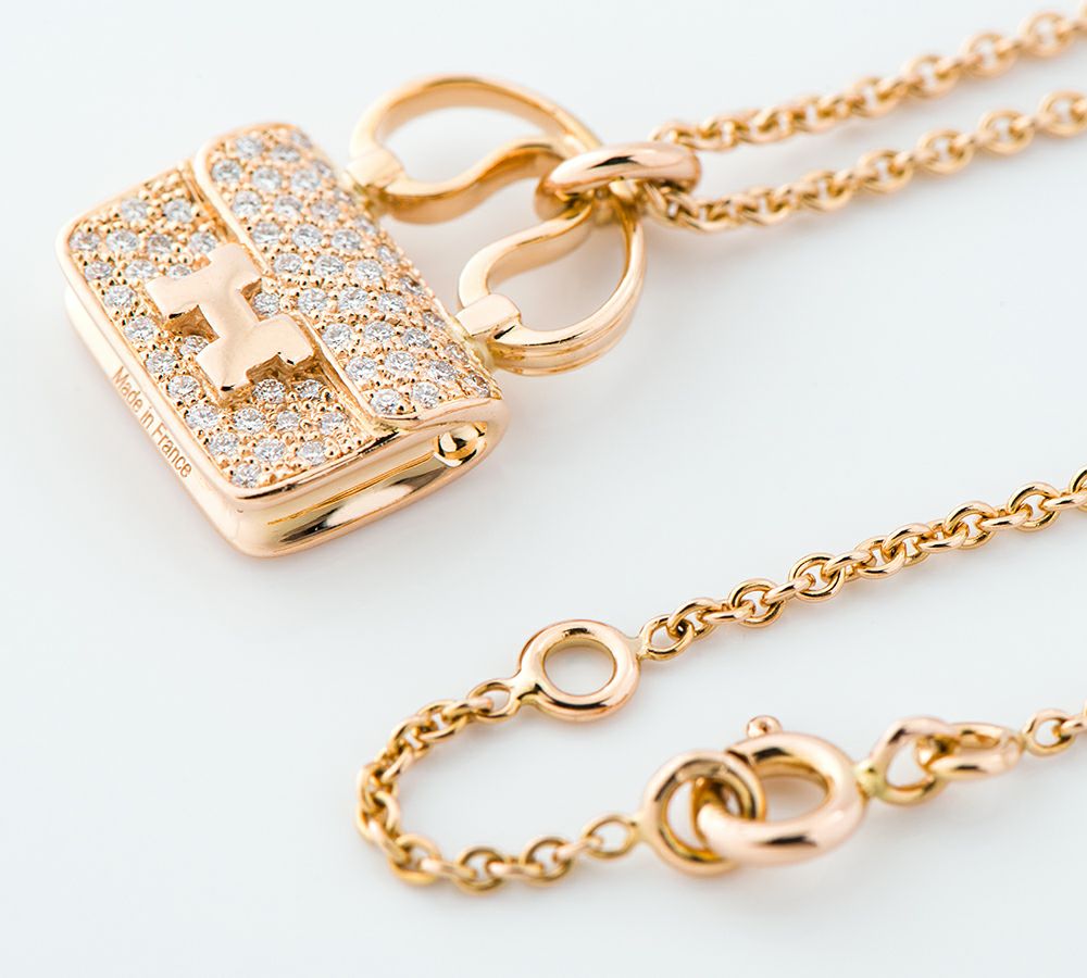 エルメス アミュレット コンスタンス ダイヤモンド計0.29ct 18金ピンク