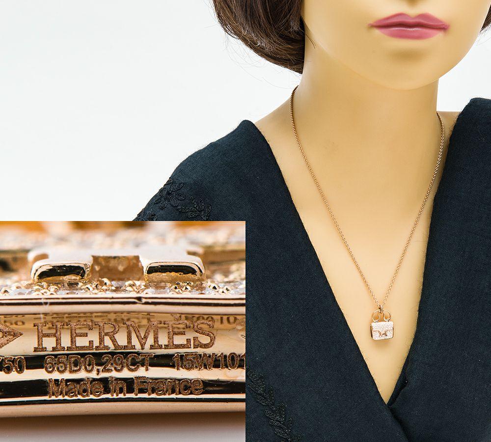 エルメス アミュレット コンスタンス ダイヤモンド計0.29ct 18金ピンク