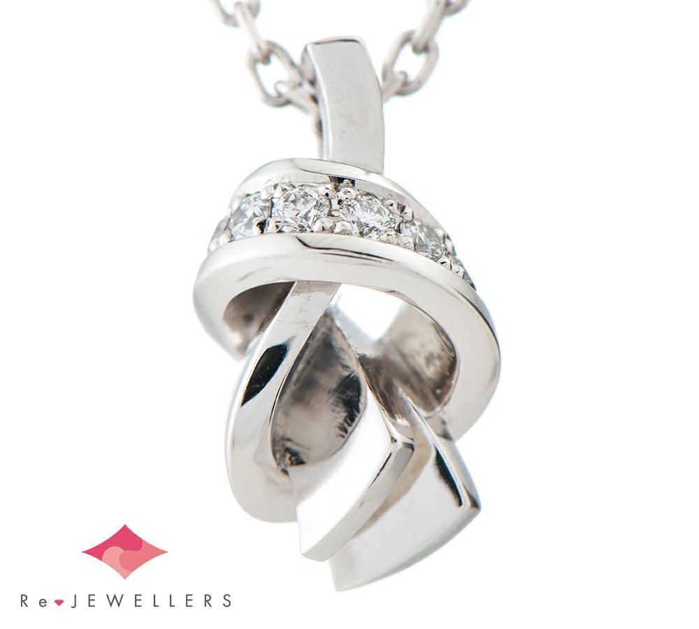 俄(NIWAKA) 結(YUI) ダイヤモンド 18金ホワイトゴールド ペンダント