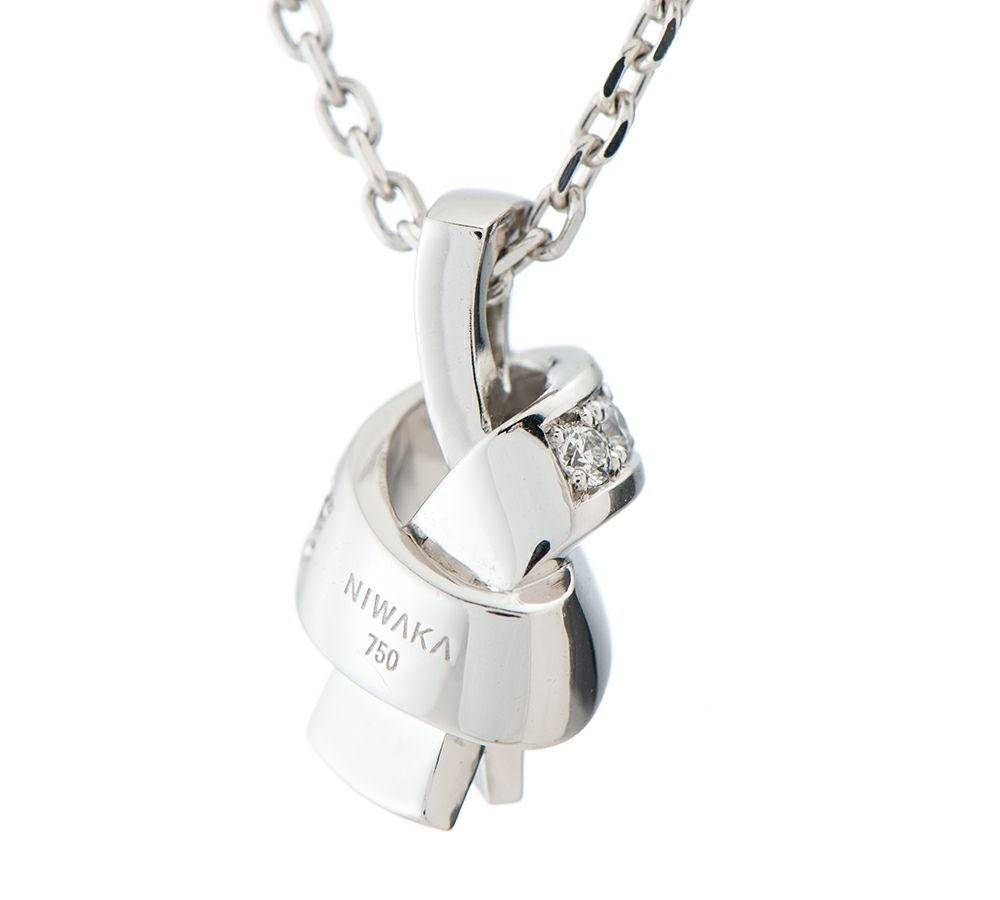 俄(NIWAKA) 結(YUI) ダイヤモンド 18金ホワイトゴールド ペンダント