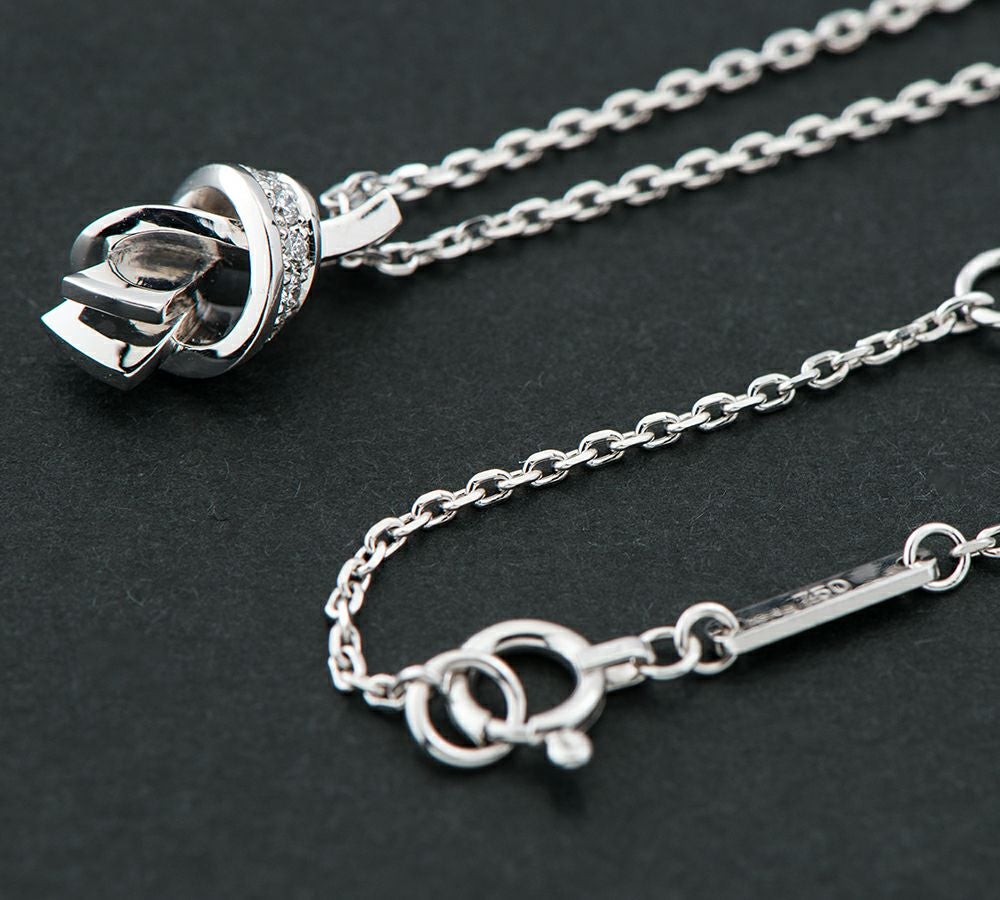 俄(NIWAKA) 結(YUI) ダイヤモンド 18金ホワイトゴールド ペンダント