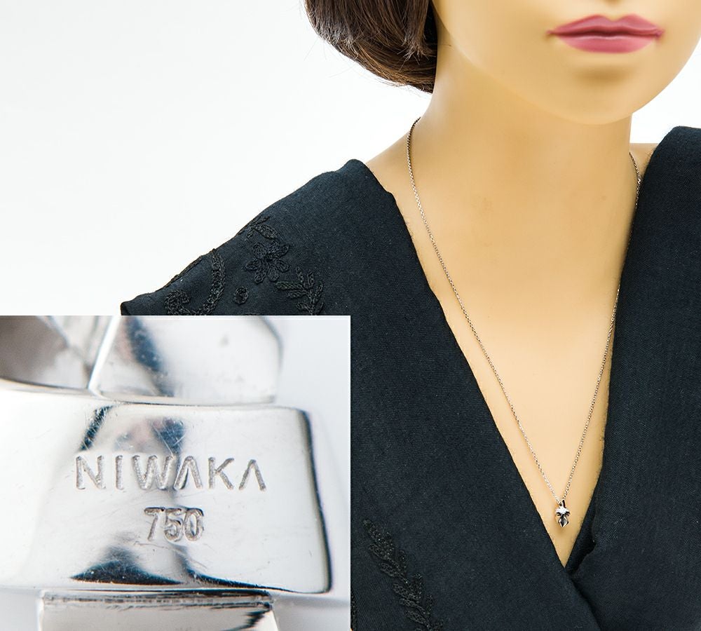 俄(NIWAKA) 結(YUI) ダイヤモンド 18金ホワイトゴールド ペンダント