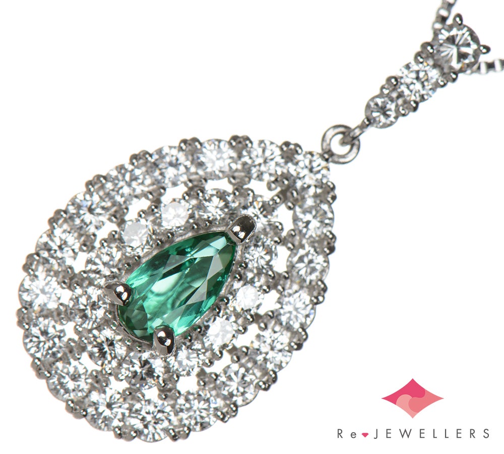 ブラジル産 パライバトルマリン0.57ct ダイヤモンド 計1.09ct プラチナ