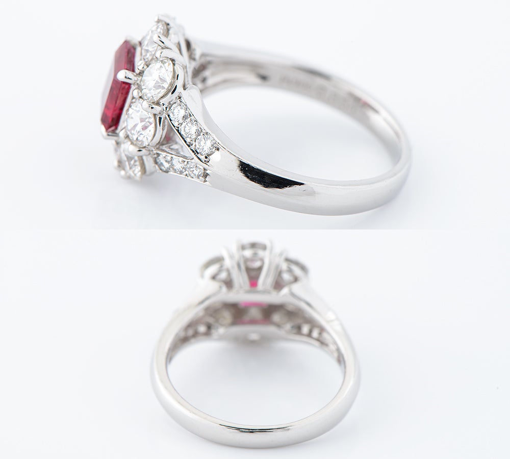 レッドベリル ビックスバイト レッドベリル0.854ct ダイヤモンド 計1.87ct プラチナ