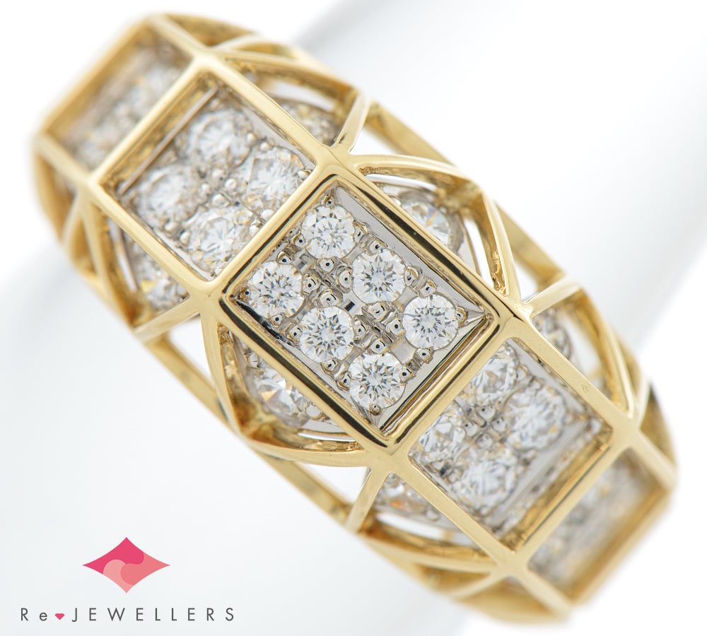 ★小寺智子★ ダイヤリング k18 イエローゴールド D0.18ct 小寺智子 TOMOKO KODERA NY アーキテクチャー ダイヤモンド計1.06ct 18