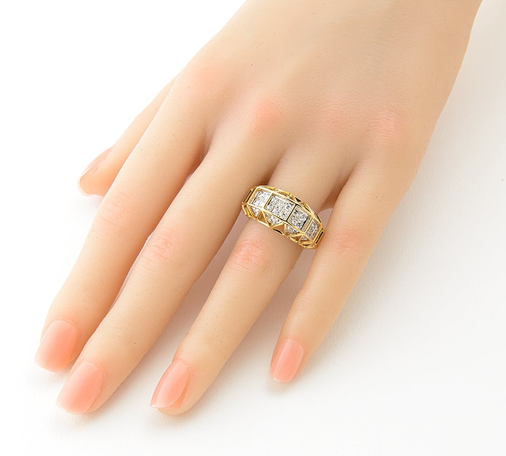 ★小寺智子★ ダイヤリング k18 イエローゴールド D0.18ct 小寺智子 TOMOKO KODERA NY アーキテクチャー ダイヤモンド計1.06ct 18