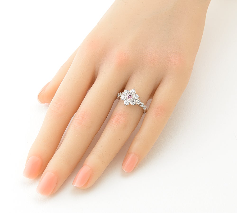 華花 FANCY INTENSE PURPLISH PINK ダイヤモンド0.149ct ダイヤモンド 計